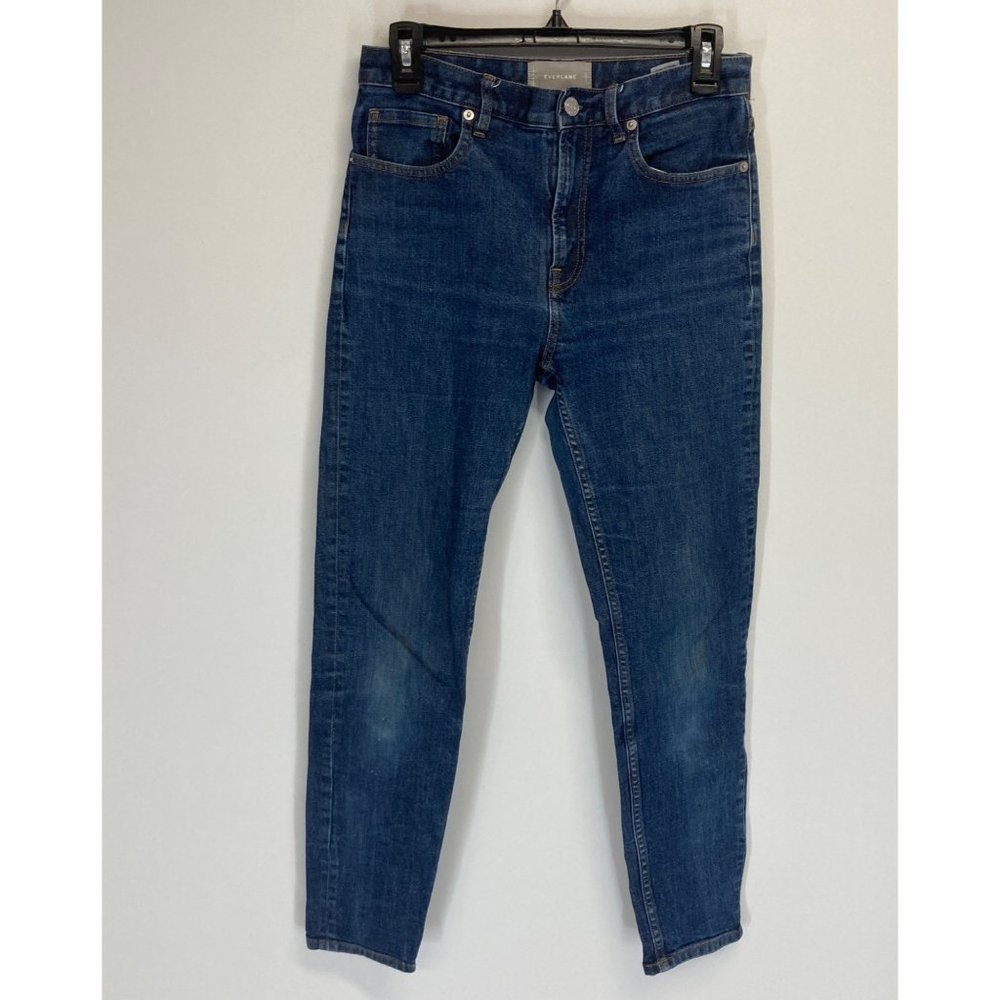 Everlane high rise dark wash skinny jean 28 tall